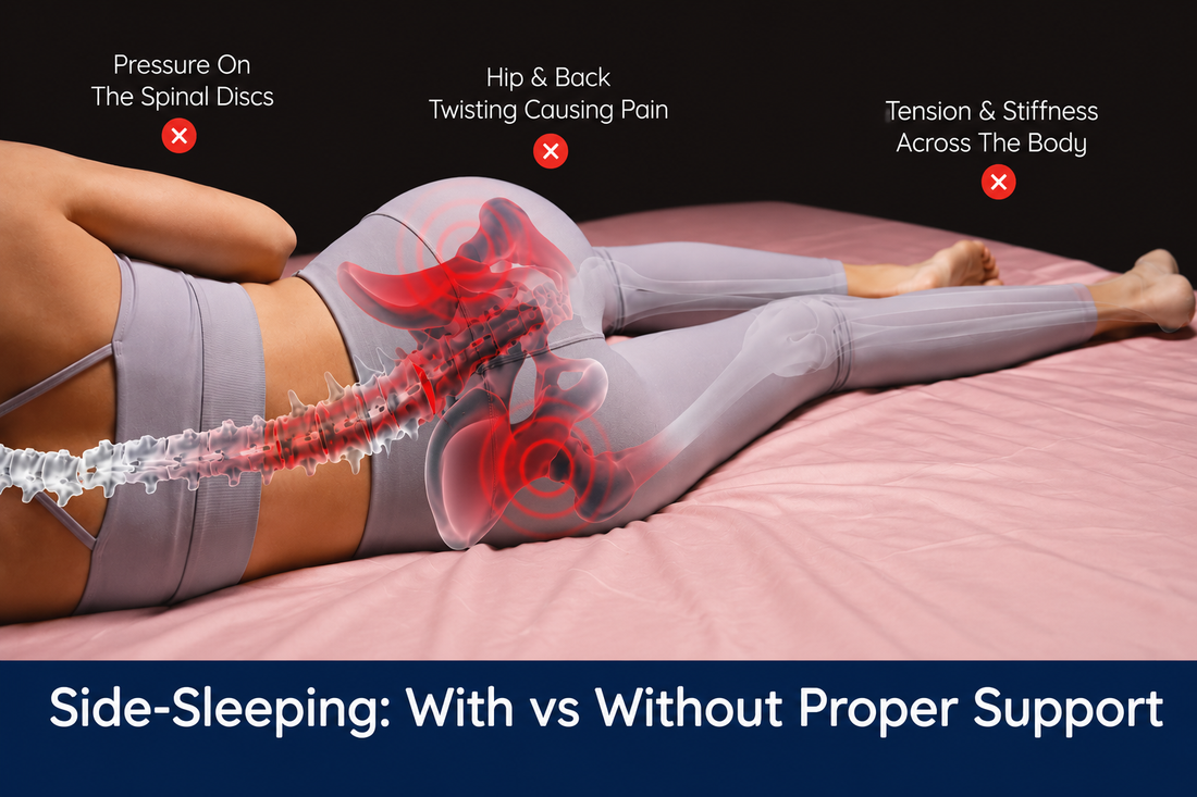 Side sleeping quietly pulls your spine out of line