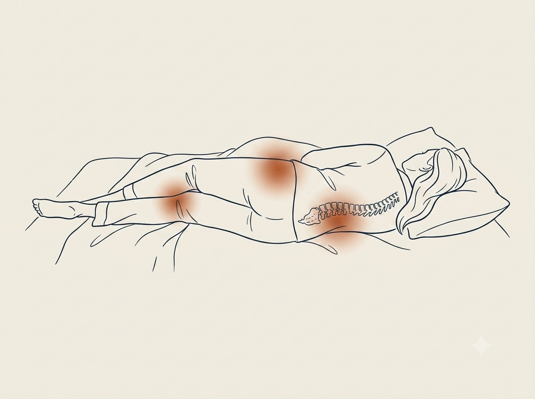 Side sleeping quietly pulls your spine out of line